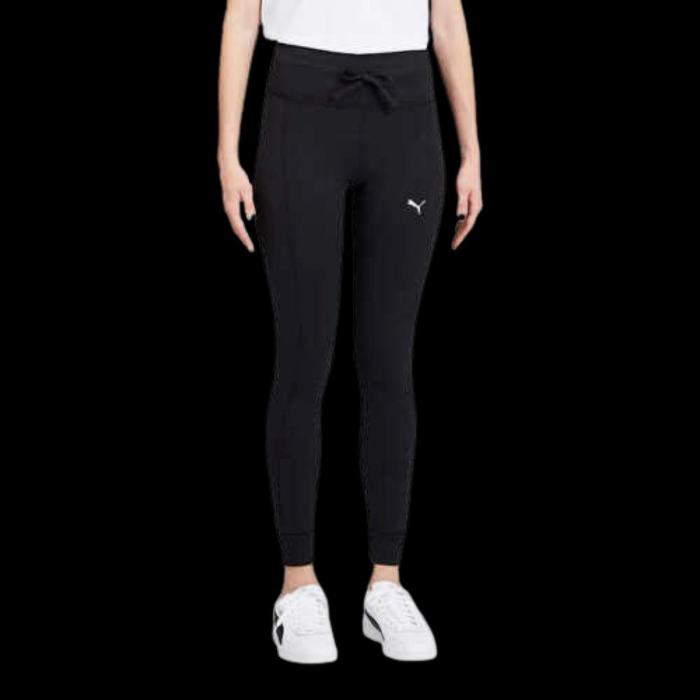 PUMA Womens Midweight Drawstring Jogger Leggings Side Pocket Black - Picture 8 of 9